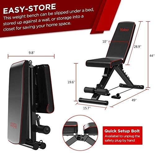 Dripex Weight Bench Gym Equipment for Home, Adjustable Fitness Bench P –  CounponYoleo