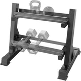 WEALLNERSSE Adjustable 2 Tier Dumbbell Rack with Reverse Installation, Hand Weights Plates Kettlebells Weight Sets Stand, Dumbbell Holder Storage for Home Gym (Rack Only)