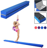 Dripex Folding Gymnastics Balance Beam 7FT Kids Training Beam Faux Suede for Home Gym Exercise