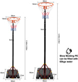 Adjustable 2.45M-3.05M Portable Basketball Hoop Net Set Professional Outdoor Basketball Stand Netball Post with Wheels for Adjults and Children