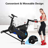 Dripex Magnetic Resistance Indoor Exercise Bike (2022 Upgraded Version), Super-Silent, Capacity 300 LBS, LCD Monitor, Pulse Sensor, Bottle Holder