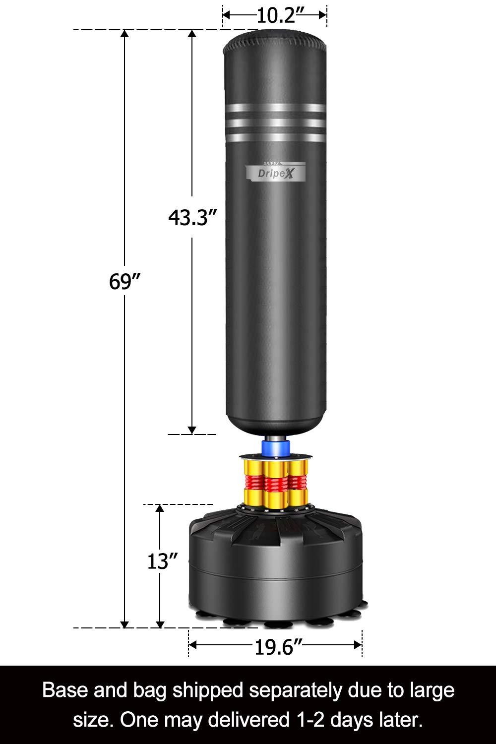 Dripex Freestanding Punching Bag 69'' - 182lb Heavy Boxing Bag with Su ...