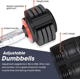 10-level Adjustable Dumbbells Fast Adjust Weight by Turning Handle for Full Body Workout Fitness
