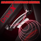 Dripex Indoor Cycling Magnetic Resistance Exercise Bike (2022 Upgraded Version), Ultra-Silent, Heavy Duty Flywheel, Capacity 330 LBS, LCD Monitor, Pulse Sensor, Water Bottle Holder
