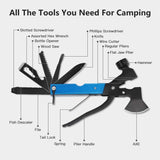 Dripex Multitool Camping Gear - 16 in 1 Emergency Survival Gear for Outdoor Camping Hiking, Gifts for Men Dad Husband Boyfriend, Escape Tool with Hammer, Axe, Plier, Knife, Bottle Opener etc