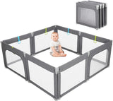 Dripex Baby Playpen 180x180cm,Foldable Kids Safety Activity Center Indoor Outdoor Toddler Fence with Breathable Mesh Rxtra Large Play Yard for Babys Girls Babies