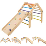 Dripex Pikler Triangle Climber with Ramp and More Than 10 Changing Play Method, Montessori X-Large Wooden Climbing Triangle Adjustable Angle with Thickened 2 Sides Slides for Toddlers Indoor Outdoor