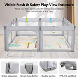 Dripex Baby Playpen 180x180cm,Foldable Kids Safety Activity Center Indoor Outdoor Toddler Fence with Breathable Mesh Rxtra Large Play Yard for Babys Girls Babies