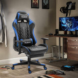 Dripex Gaming Chair Ergonomic Home Office Desk Chairs Adjustable High Back Swivel PU Leather Racing Computer Desk Chair with Lumbar Support and Headrest (with footrest)