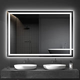 Dripex  LED Vanity Bathroom Mirror, Anti-Fog Wall Mounted Makeup Mirror with Light, Waterproof Led Mirror with Touch Button, Horizontal & Vertical