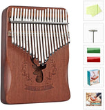Dripex Kalimba 17 Keys Thumb Piano with Study Instruction and Tune Hammer, Finger Marimba Instrument for Music Lover Beginners