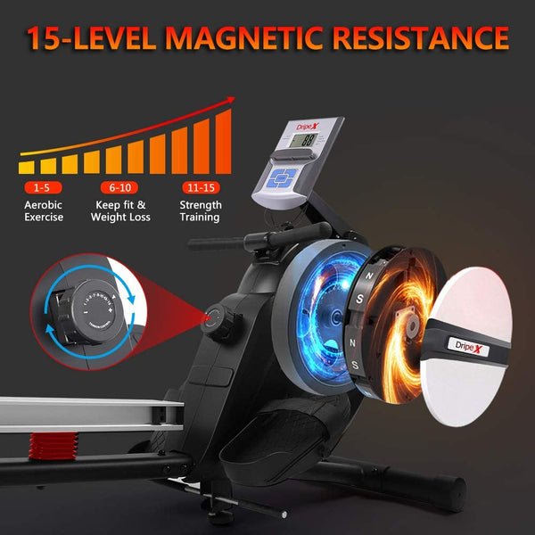 Row Machine Dripex Magnetic Rowing Machine - 16 Resistance Levels ...