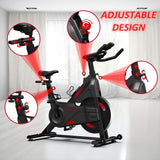 Dripex Magnetic Resistance Indoor Exercise Bike (NEW Upgraded Version), Super-Silent, 330 LBS Capacity, LCD Monitor, Pulse Sensor, Bottle Holder