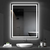 Dripex  LED Vanity Bathroom Mirror, Anti-Fog Wall Mounted Makeup Mirror with Light, Waterproof Led Mirror with Touch Button, Horizontal & Vertical