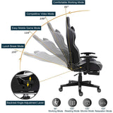 Dripex Gaming Chair Ergonomic Office Chair Adjustable Swivel Leather Racing Computer Desk Chair with Lumbar Support and Headrest for Adult and Kid  (with footrest)