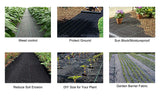 iropro Heavy Duty Weed Control Membrane Garden Weed Barrier Fabric for Landscaping Driveway Gravel Artificial Grass Lawn Underlay Black Woven Roll Ground Cover