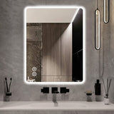 iropro 800x600mm Illuminated Bluetooth Bathroom Mirror with Lights Backlit Wall Mounted Multifunction Bathroom Vanity Mirror with Bluetooth Speaker,Demister Pad,Touch Sensor, Dimmable Button