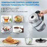 YOLEO Electric Kettle Temperature Control 1.7L Keep Warm 12Hr with Timer Presets LED Indicator, Double Wall Anti-scald Fast Boiling Water Boiler Tea Kettle with Auto-Shutoff & Boil-Dry Protection