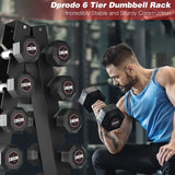 Dprodo 6 Tier Dumbbell Rack, A-Frame Dumbbell Rack Stand Holder (Steel Rack ONLY)