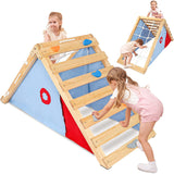 Dripex Pikler Triangle Climber with Ramp and More Than 10 Changing Play Method, Montessori X-Large Wooden Climbing Triangle Adjustable Angle with Thickened 2 Sides Slides for Toddlers Indoor Outdoor