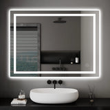 Dripex  LED Vanity Bathroom Mirror, Anti-Fog Wall Mounted Makeup Mirror with Light, Waterproof Led Mirror with Touch Button, Horizontal & Vertical