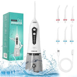 Cordless Water Dental Flosser for Teeth, Gums, Braces - Concho Teeth Cleaner, IPX8 Waterproof, 360° Dental Care Oral Irrigator for Travel & Home, with 6 Jet Tips 8+4 DIY Modes, 300ML Water Tank