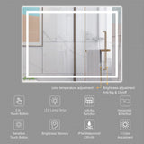 Dripex Bathroom Mirror with LED Lights, 600*800 MM Illuminated Backlit Wall Mounted Bathroom Mirrors Vanity Mirror Dimmable Switch 3 Colors and Demister Pad, Horizontal/Vertical