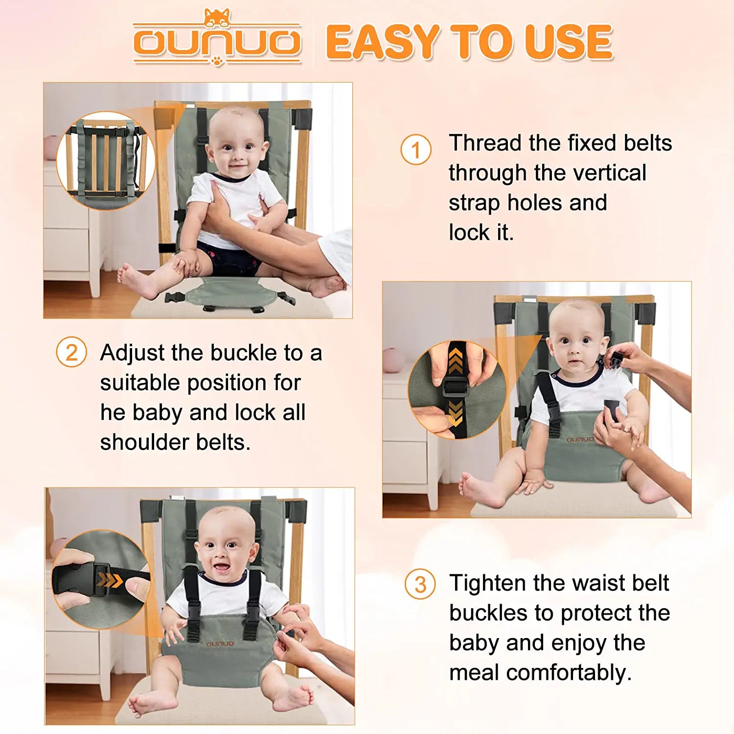 Baby High Chair Harness Universal Baby 5-Point Harness Safety Belt  Accessories