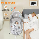 Ezebaby Electric Portable Baby Swing, Adjustable Bedside Cribs, Cot Infant Bassinet with Feeding High Chair Feature, Foldable Space Saver with Music Player Timing
