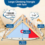 Dripex Pikler Triangle Climber with Ramp and More Than 10 Changing Play Method, Montessori X-Large Wooden Climbing Triangle Adjustable Angle with Thickened 2 Sides Slides for Toddlers Indoor Outdoor