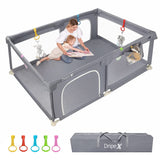 Dripex Baby Playpen, Playpens for Babies and Toddlers,Safety Kids Playard with Gate, Sturdy Baby Fence Play Area with Soft Breathable Mesh