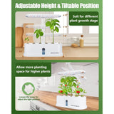 Upgraded 2 in 1 Hydroponics Growing System, Rockvale 10 Pods Indoor Garden Kit with LED Grow Light, Plant Germination Kit with Automatic Timer, Smart Home Garden for Herb, Vegetables, Fruits