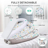 Baby Lounger-Baby Nest for Co-Sleeper, Breathable Cotton Adjustable Newborn Lounger for CoSleeping in Bed - Portable Bassinet Mattress with Pillow Baby Essentials-for Traveling
