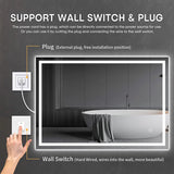 Dripex  LED Vanity Bathroom Mirror, Anti-Fog Wall Mounted Makeup Mirror with Light, Waterproof Led Mirror with Touch Button, Horizontal & Vertical