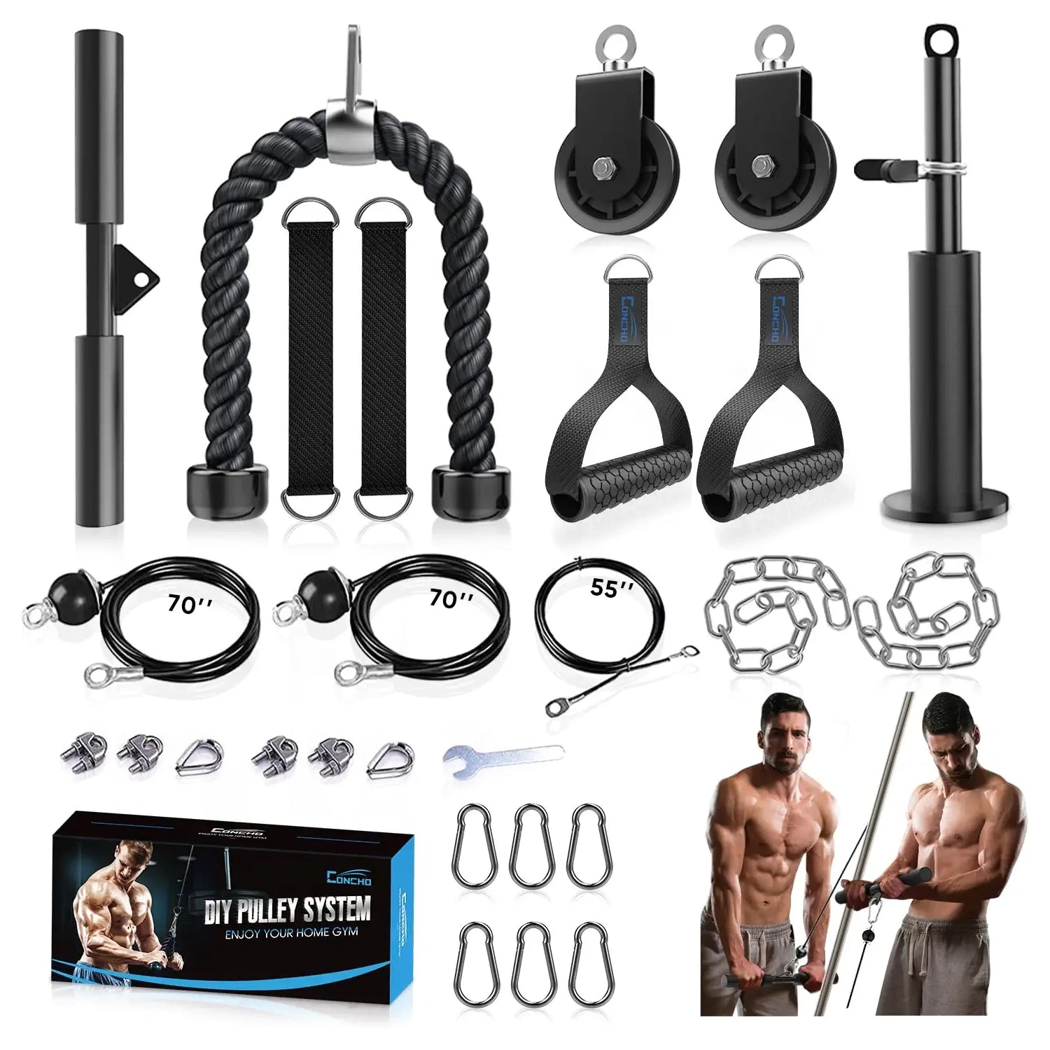 Concho Cable Pulley System Gym Upgraded Weight Pulley System with 3 D CounponYoleo