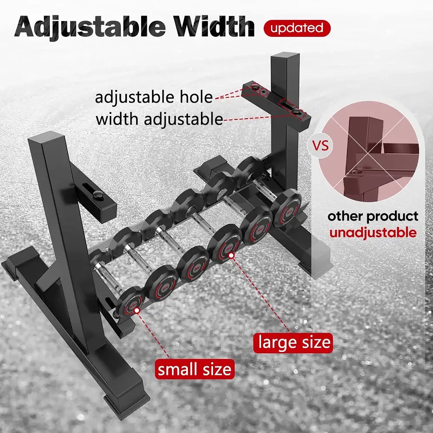 WEALLNERSSE Adjustable 2 Tier Dumbbell Rack with Reverse Installation CounponYoleo