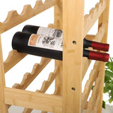 Dripex Bamboo Wine Rack with Drawer, Free Standing Floor Wine Holder Storage Display Shelves for Home, Kitchen, Bar, Wine Cellar, Basement