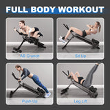 Dripex Ab Exercise Machine, Core Abdominal Crunch Equipment with LCD Display, Adjustable Sit Up Bench Workout Machine, Foldable Full Body Fitness Strength Training Gym Equipment for Home