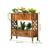 Raised Garden Bed, ToteBox Wood Planter Box, Elevated Raised Bed Garden Kit with Legs for Flower Herb Vegetables Growing in Outdoor Indoor Patio Balcony Garden, 37.4" x 11.8" x 35.4"