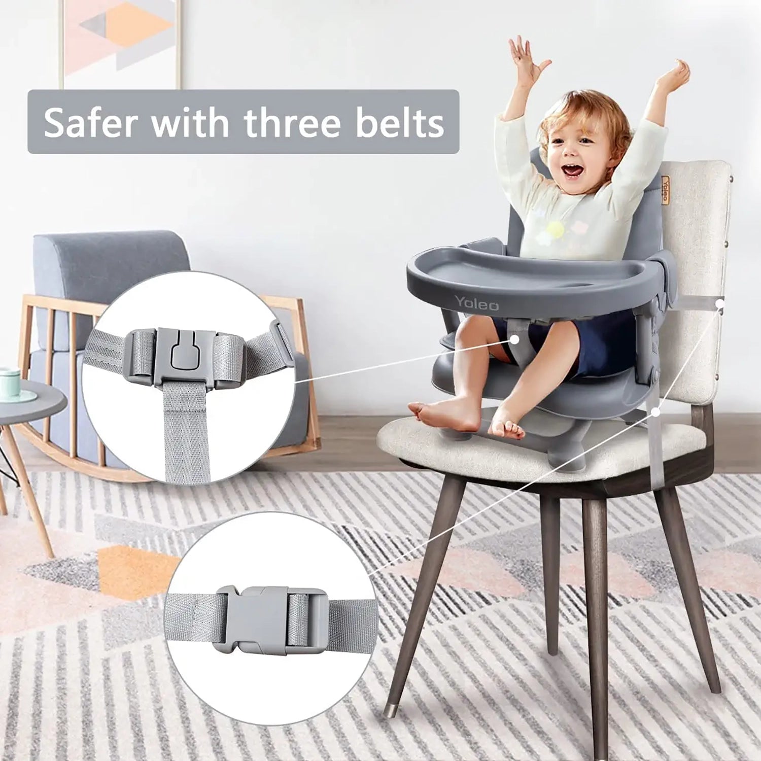 Clip On High Chair YOLEO Foldable Baby Booster Seat – Portable