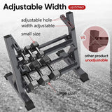 YOLEO 3 Tier Dumbbell Rack Stand Only for Home Gym, Adjustable Width Weight Rack for Dumbbells of Different Sizes (2022 Version)