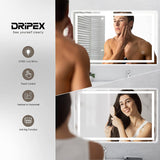 Dripex Bathroom Mirror with LED Lights, 1000*600 MM Illuminated Bathroom Mirror Wall Mounted Vanity Mirror, Bathroom Light Mirror with Demister Pad, Horizontal/Vertical