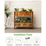Raised Garden Bed, ToteBox Wood Planter Box, Elevated Raised Bed Garden Kit with Legs for Flower Herb Vegetables Growing in Outdoor Indoor Patio Balcony Garden, 37.4" x 11.8" x 35.4"