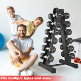 Dprodo 6 Tier Dumbbell Rack, A-Frame Dumbbell Rack Stand Holder (Steel Rack ONLY)