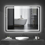 Dripex  LED Vanity Bathroom Mirror, Anti-Fog Wall Mounted Makeup Mirror with Light, Waterproof Led Mirror with Touch Button, Horizontal & Vertical