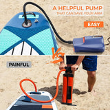 Rockvale 22PSI Electric Air Pump, Dual Stage Inflation & Deflation Function Paddle Board Pump, for Inflatable Stand Up Paddle Boards, Boats, Tent Kayaks, Blue