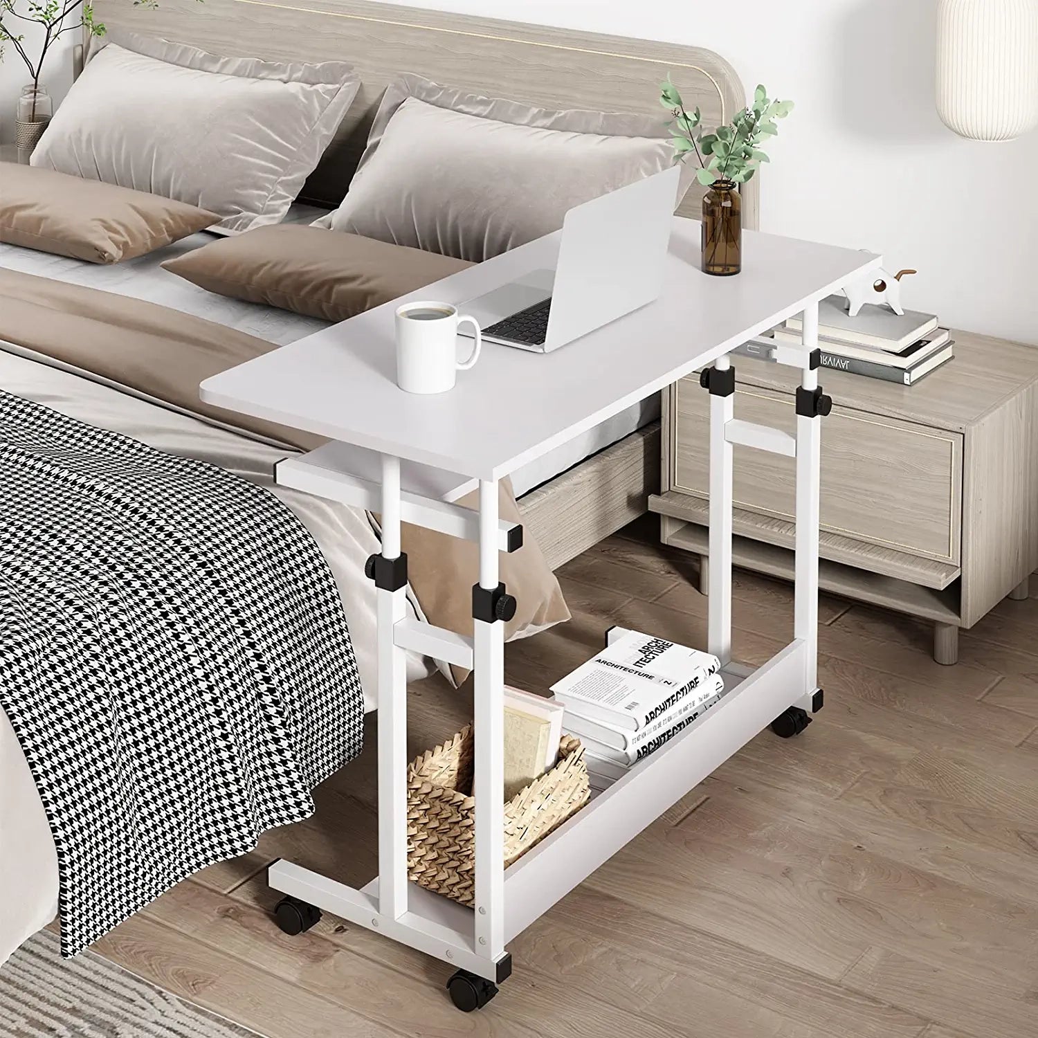 Home office portable mobile over bed table best sale sofa couch rolling wheel laptop computer desk