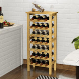 Dripex Bamboo Wine Rack with Drawer, Free Standing Floor Wine Holder Storage Display Shelves for Home, Kitchen, Bar, Wine Cellar, Basement
