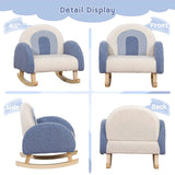 Dripex Childrens Rocking Chair, Upholstered Child Rocker, Kids Rocking Armchair with Solid Wood Legs, Kid Sofa Chair for Nursery, Playroom, Bedroom and Living Room