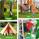 50FT Ninja Warrior Obstacle Course for Kids, 8 𝐒𝐭𝐮𝐫𝐝𝐲 Obstacles with 2 Ninja Slacklines, 4-in-1 Outdoor Playset with Swing, Trapeze Swing, Climbing Ladder - Gift for Girls & Boys